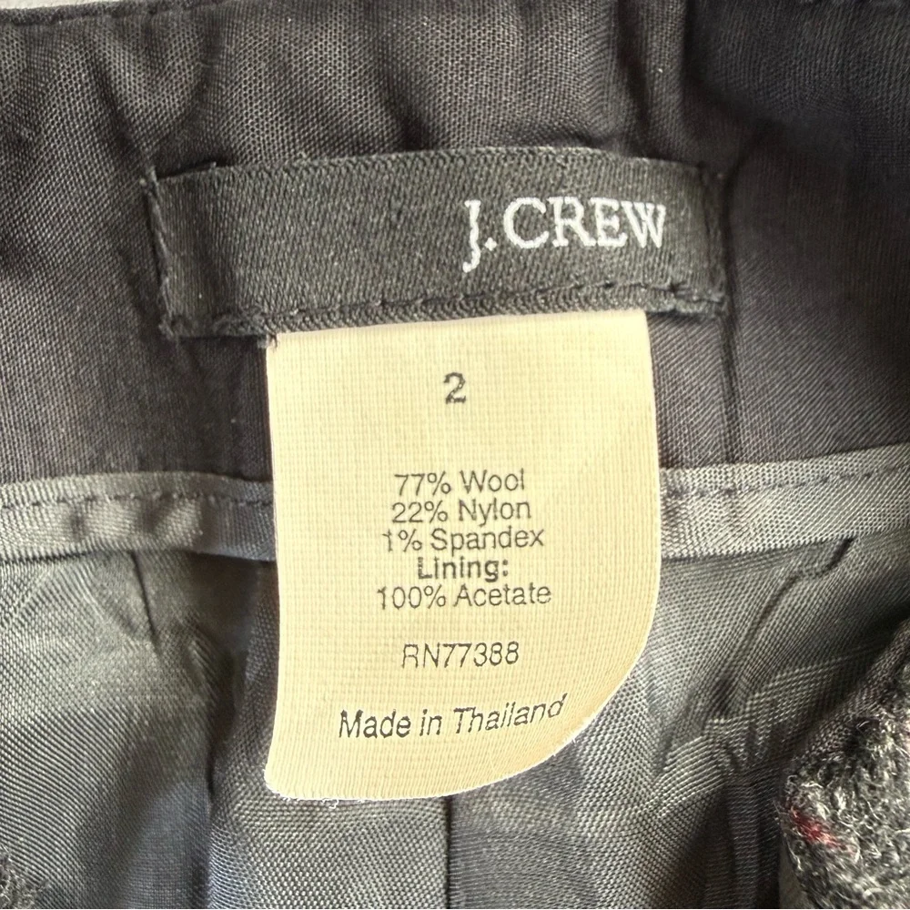 J.Crew Wool Blend‎ Pinstripe Wide Leg Cuffed Trousers Size 2